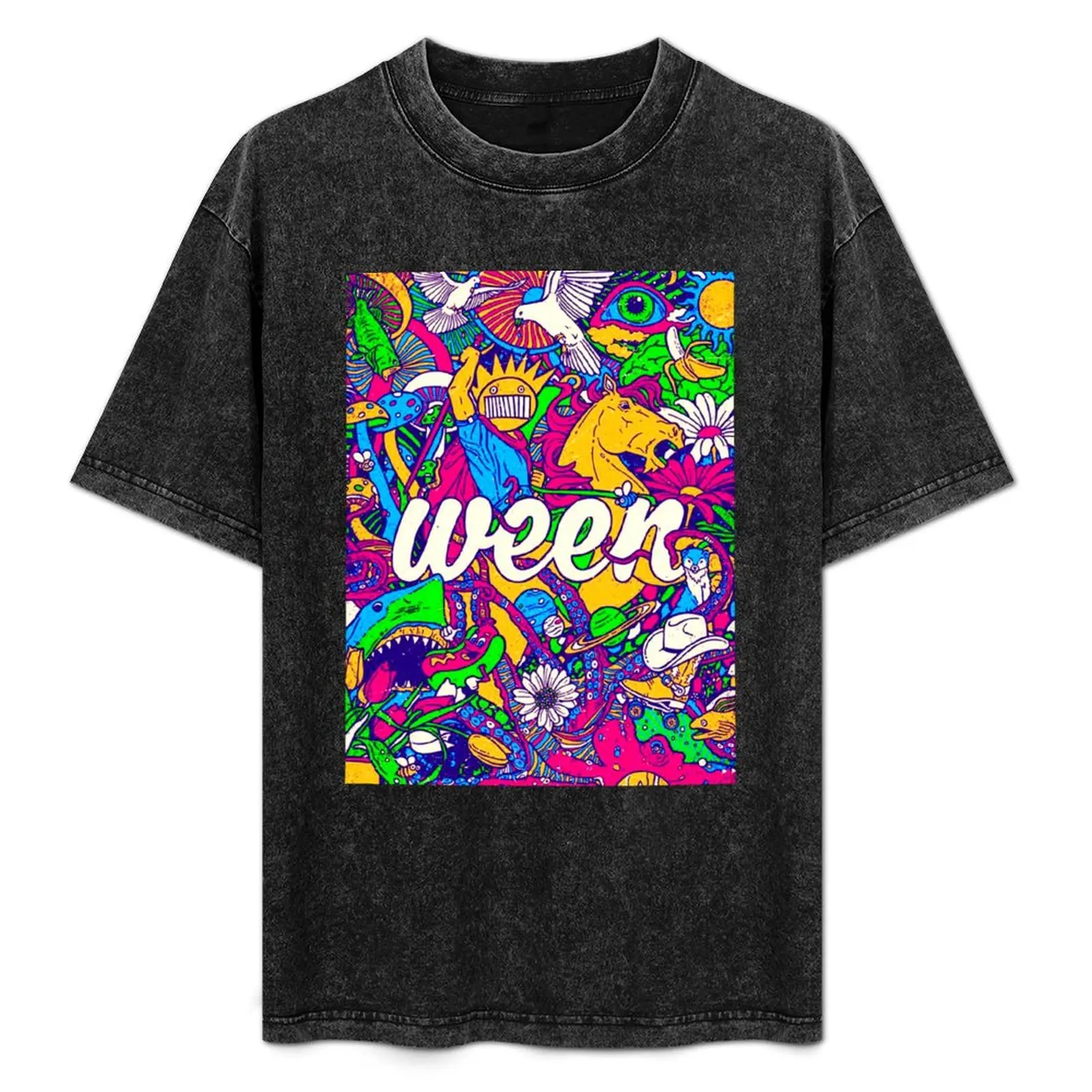 

halloween with ween T-Shirt Casual Soft Cotton Short Sleeve Tee