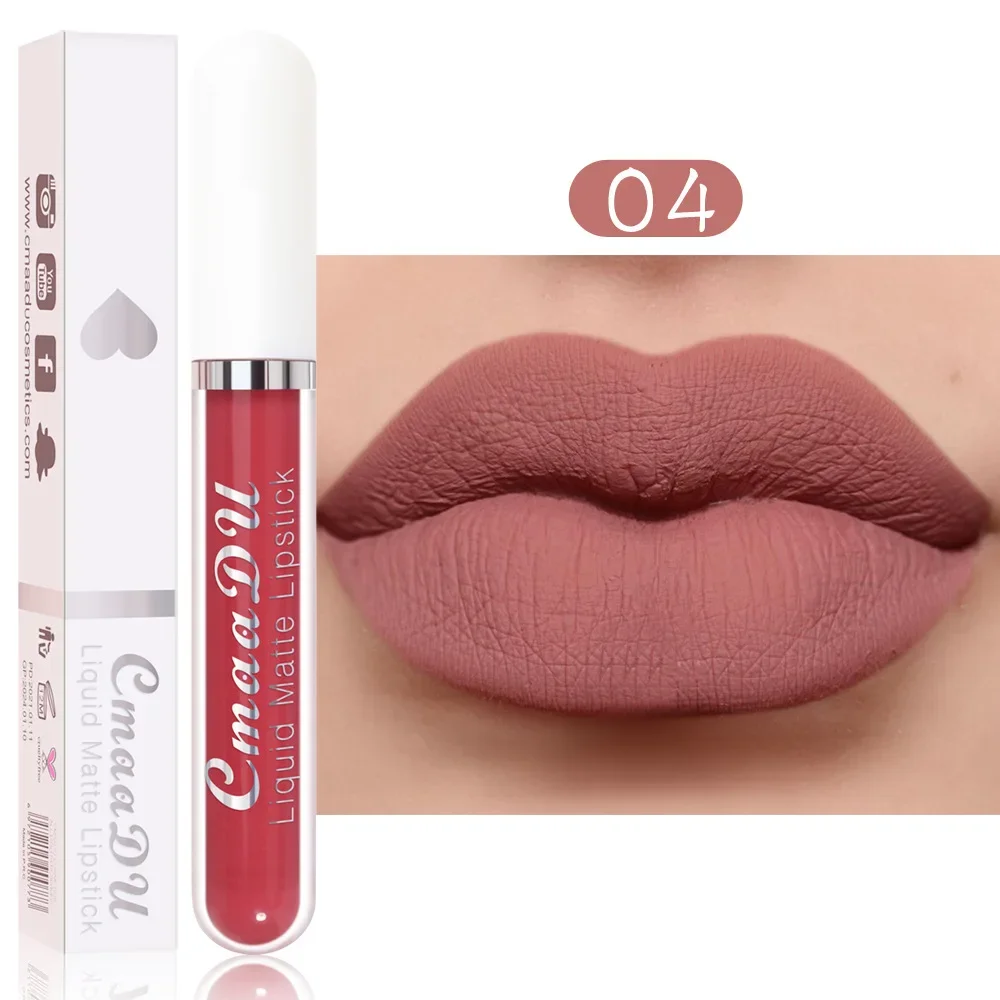 18 Colors Velvet Matte Lip Gloss Nonstick Cup Sexy Nude Liquid Lipsticks Waterproof Long Lasting Lip Tint Glaze Makeup Cosmetic