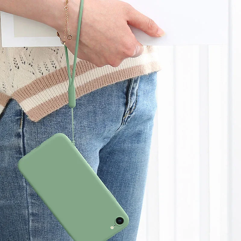 Correias de pulso cordão de mão encantos de silicone para chaves da câmera do telefone móvel cordão bonito chaveiro chaveiro pendurado corda