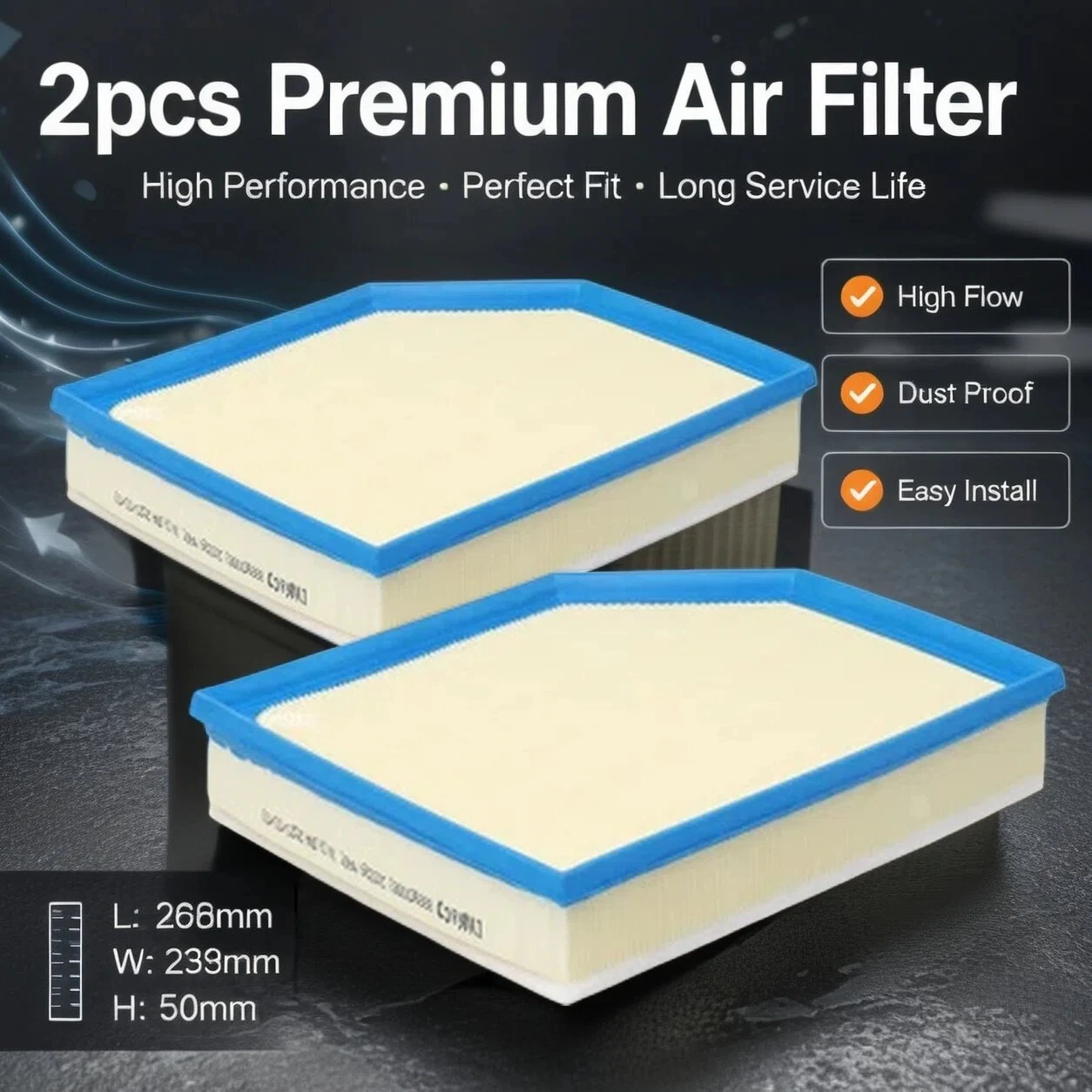 2pcs/Engine Air Filter For Geely LYNK&CO 09 48V 2.0T 2021 2022 2023 EM-P PHEV JLH-4G20TDC Car Replacement Parts 8889010063