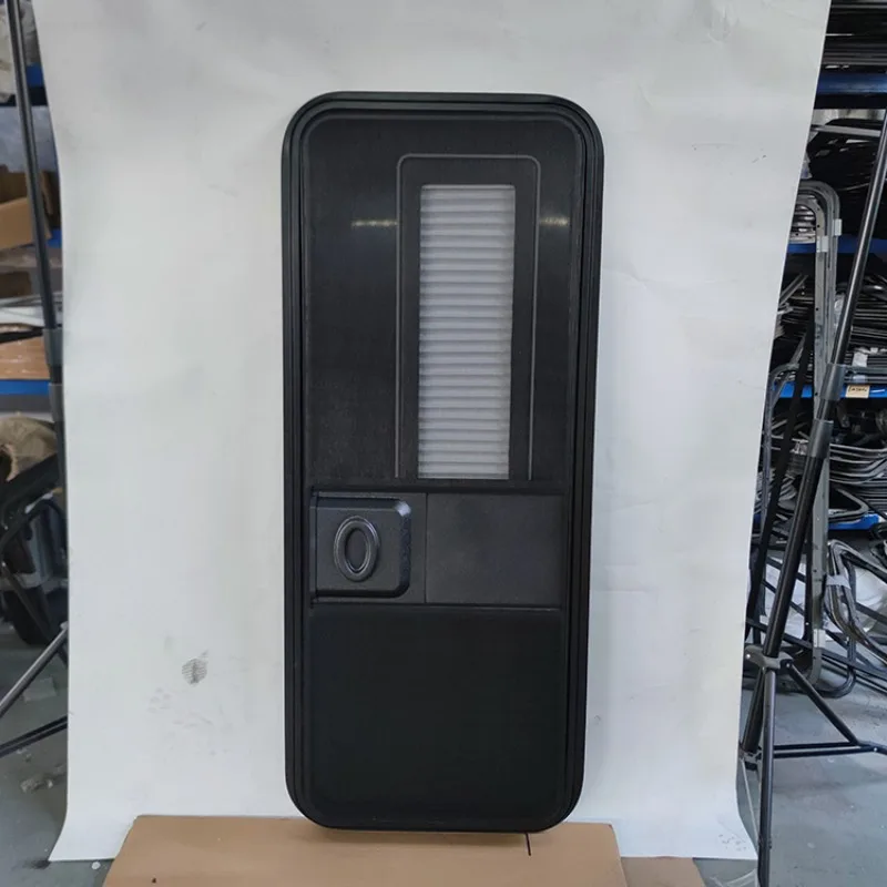 New Design Full Black Color 620X1800mm RV Entry Door With Tempered Glass With Inner Door Rv Door