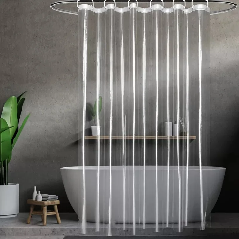 Transparent Shower Curtain High Permeability PEVA Material Waterproof Easy to Take Care of Bathtub Shower Room Partition Curtain