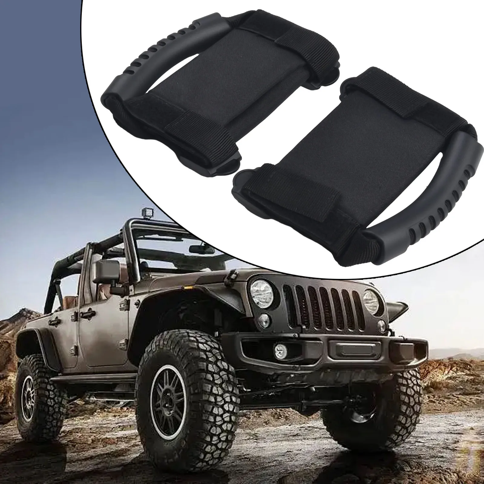 Adjustable Pull Grip Handle for ATV UTV Roll Cage 2 Pcs Rail Grab Handle for Bars Up to 0.75 Inch for Polaris Gator