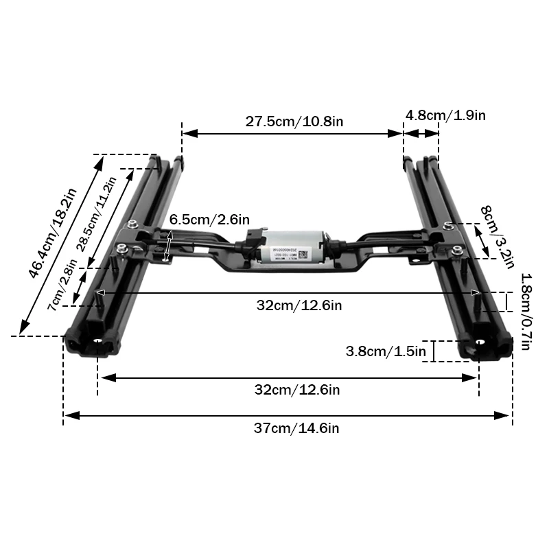 حاجز مقعد كهربائي 320 مم، مناسب لقضبان توجيه التعديل الكهربائي في عربات التجارية وMpvs وتعديلات مقعد السيارة. #2