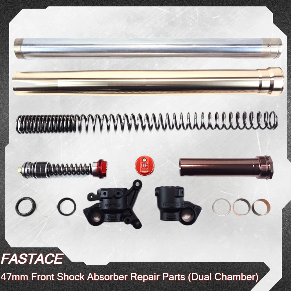 Motorcycle FASTACE Fork 47mm Shock Absorber Dual Chamber Spring Oil Seal Stopper Ring Lower Foot Brake Bushing For KAYO T6 K6