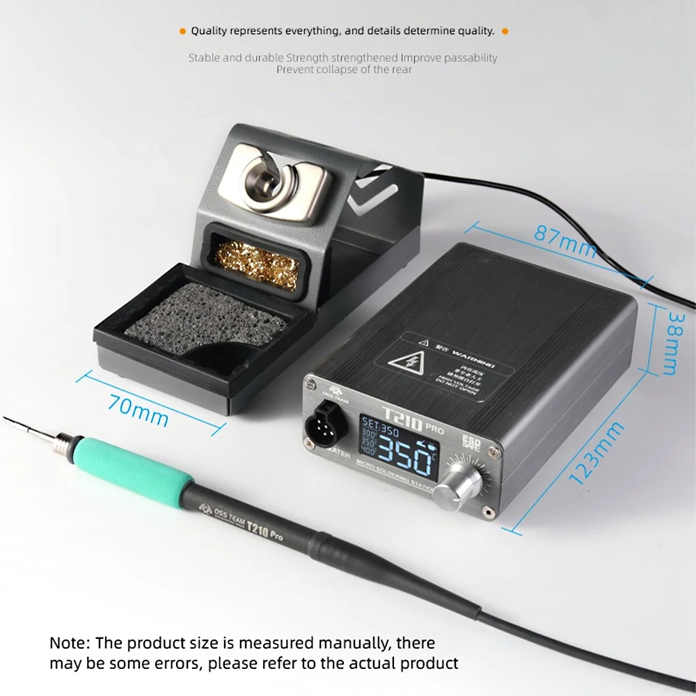 OSS TEAM T210PRO Lötstation 75W 3S Zinnschmelzen 120-450 ° C Einstellbares LCD für PCB IC Präzisionsreparatur-Schweiß-Nacharbeitswerkzeug