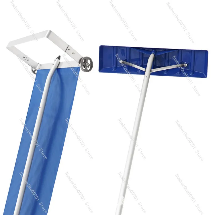 Premium Lightweight 2‑in‑1 Aluminum Roof Snow Rake, Oxford Cloth Snow Scraper with Replaceable Blade Head
