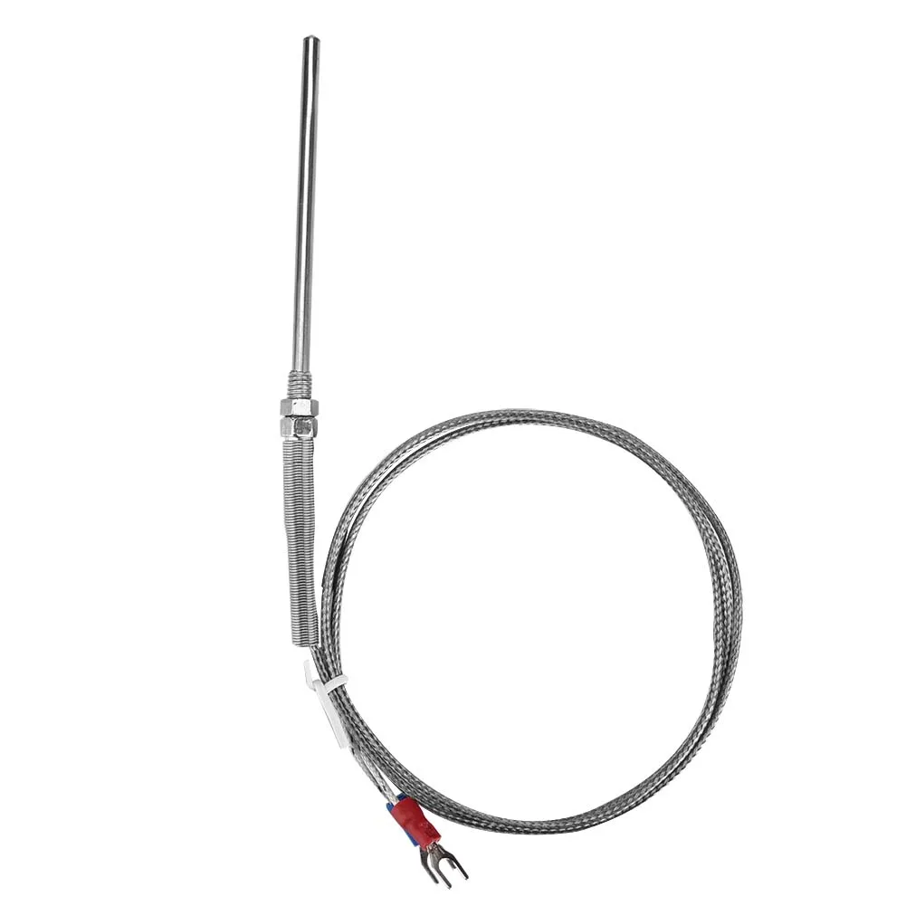 

100mm Probe Temperature Sensor Ranging From 0℃ To 400℃ High Sensitivity M8 Thread Portable PT100 Platinum Thermocouple Wire
