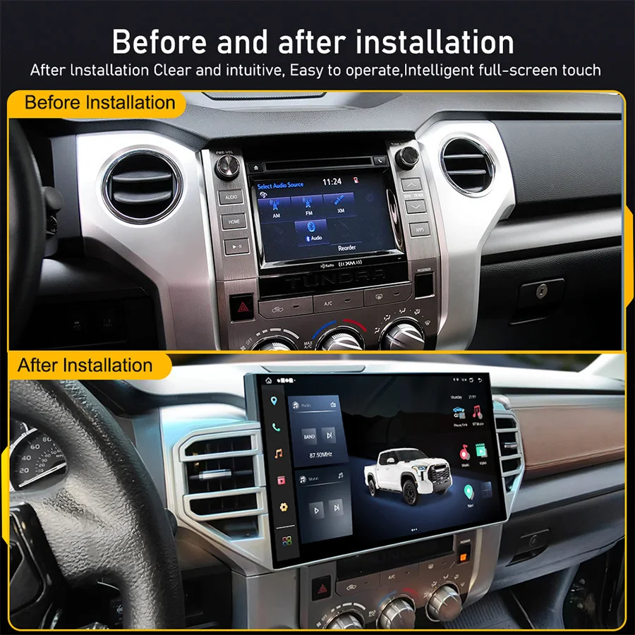 

14.6" Car Radio Screen For Toyota Tundra Sequoia 2015-2019 Android Auto Wireless Carplay Multimedia Stereo Player GPS Navigation