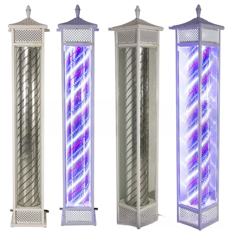 Hairdressing floor-to-ceiling turn light glass hair salon sign light outdoor waterproof