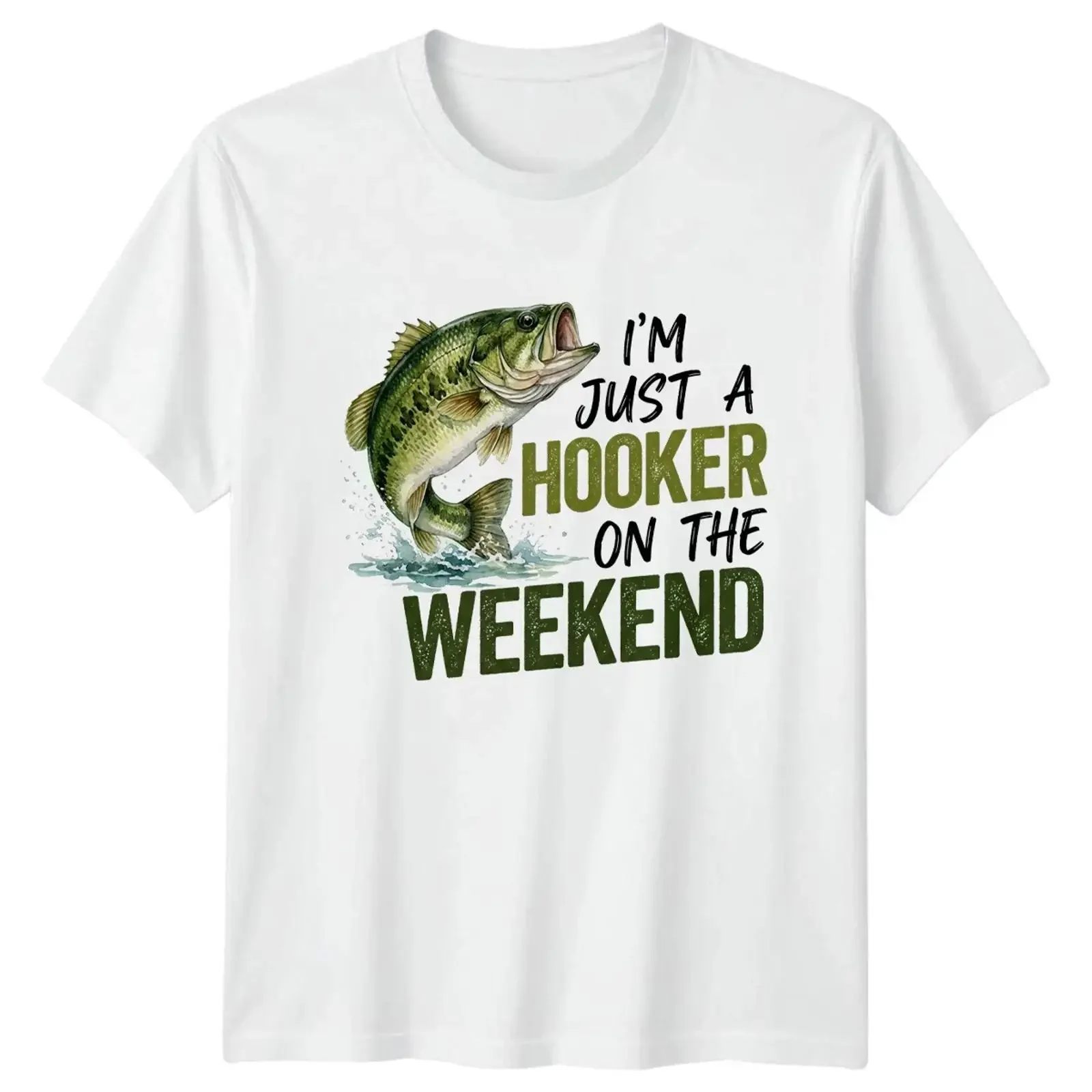 Im Just A Hooker On Herren T Shirt Barsch Angeln Vatertag Geschenk für Ihn vintage Washed streetwear Top For Everyday Wear