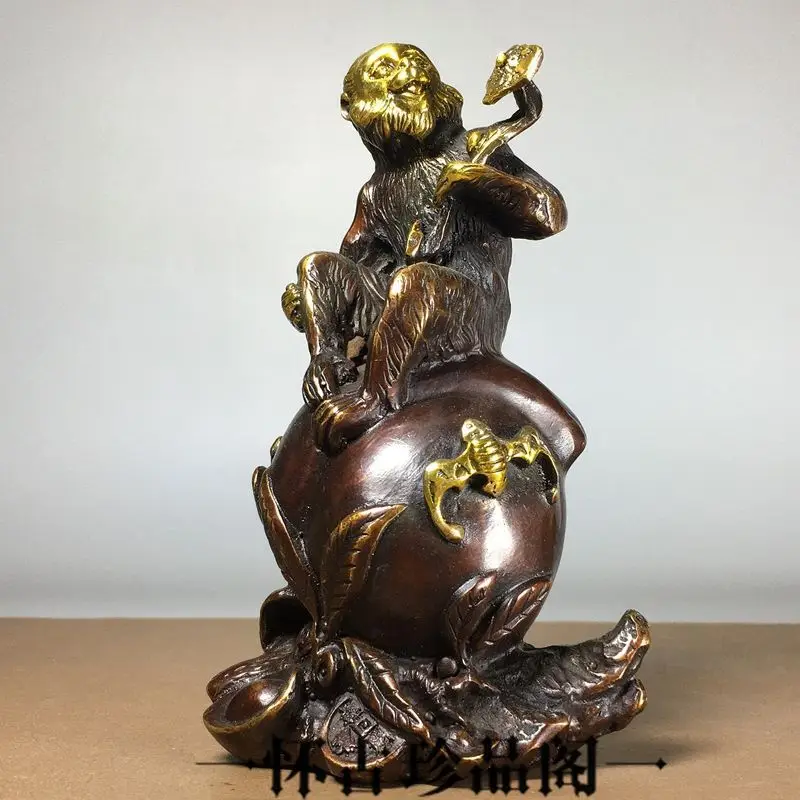 Lucky Ornament, Twelve Zodiac Coins, Peach Monkey Decoration, Home Feng Shui, Wealth-Attracting Gift, Office Decor
