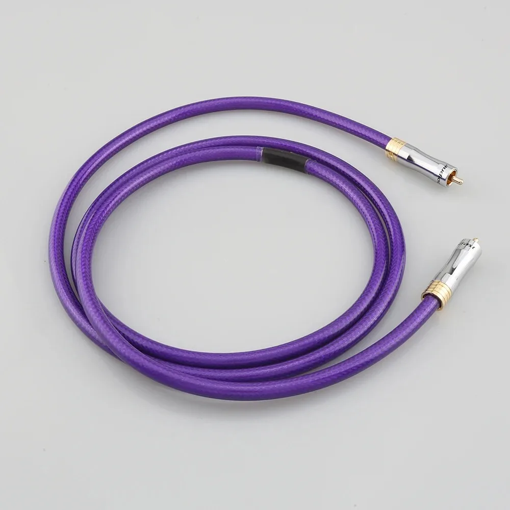 75 Ohm Coaxial Digital Audio Cable RCA to RCA OCC Silver Plated HiFi Coax Wire High Fidelity RCA Coaxial Cable for Audio Device