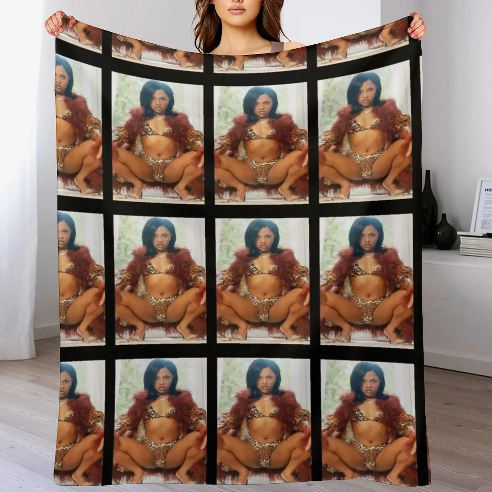 

Promo poster for Queen Lil Kim&x27;s first album Hard Core Throw Blanket Camping Bed Flannel Fabric Decorative Sofa Blankets