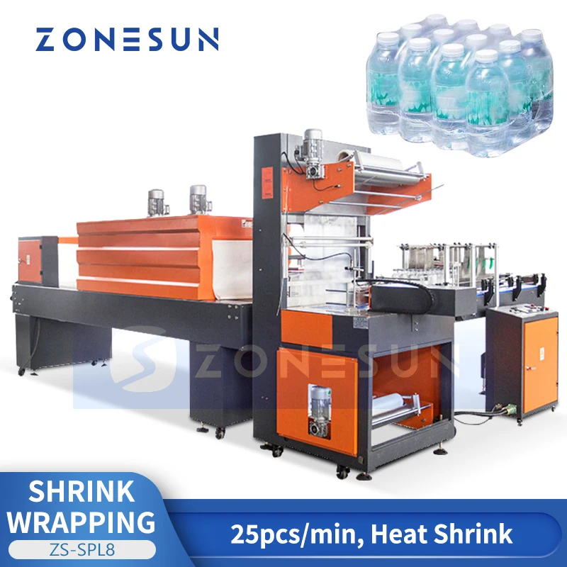 ZONESUN ZS-SPL8 Automatic L-Type Heat Shrink Packaging Machine Film Sealing Equipment Three Stage Auto Feeding