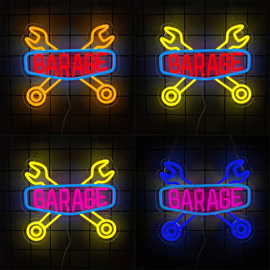 Auto Repair Shop Signs - Letrero de neón LED para garaje,