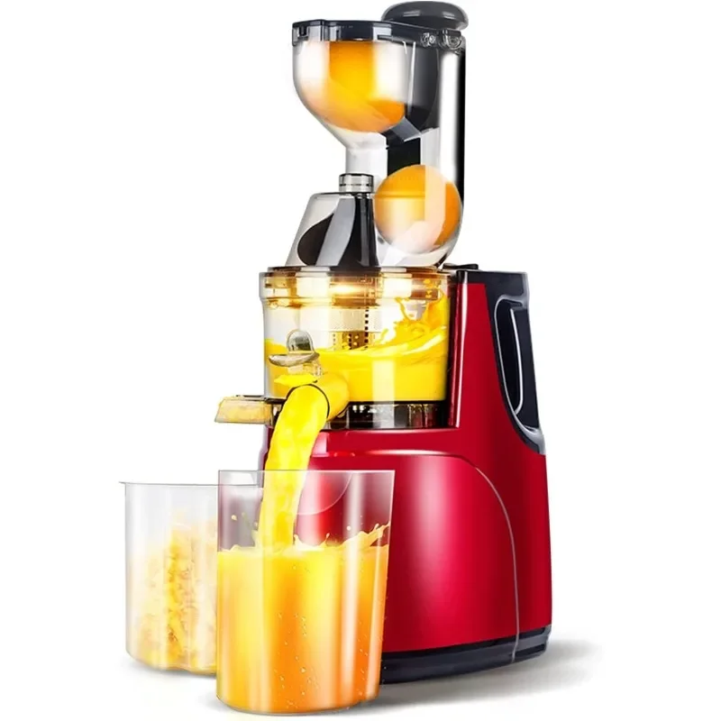 OverTwice Slow Masticating Juicer Cold Press Juice Extractor Apple Orange Citrus Juicer Machine with Wide Chute Quiet Motor