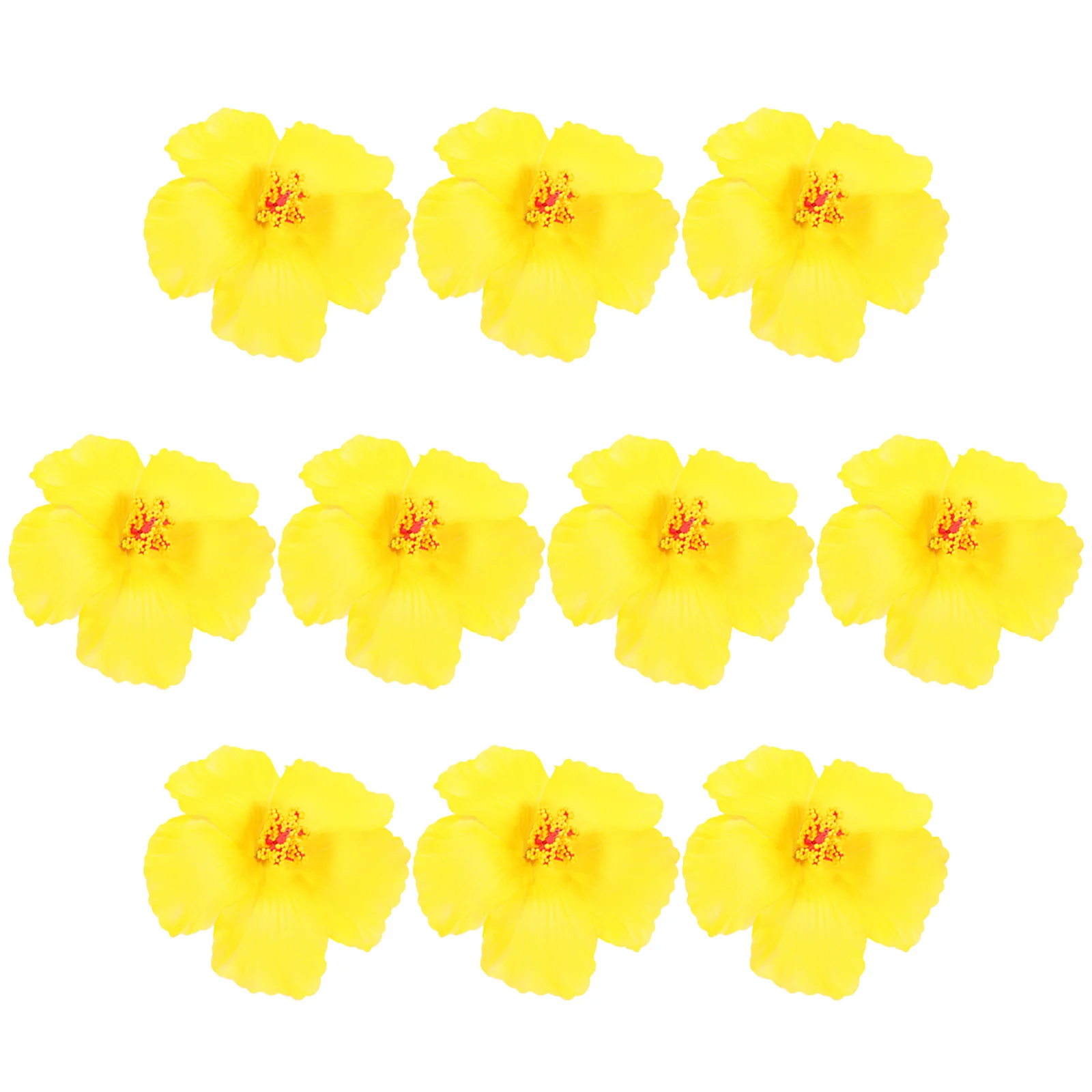 

10 Pcs Banner Realistic Luau Tropic Artificial Flowers Decor Fake Tropical Faux Hawaiian Hawiian Hibiscus