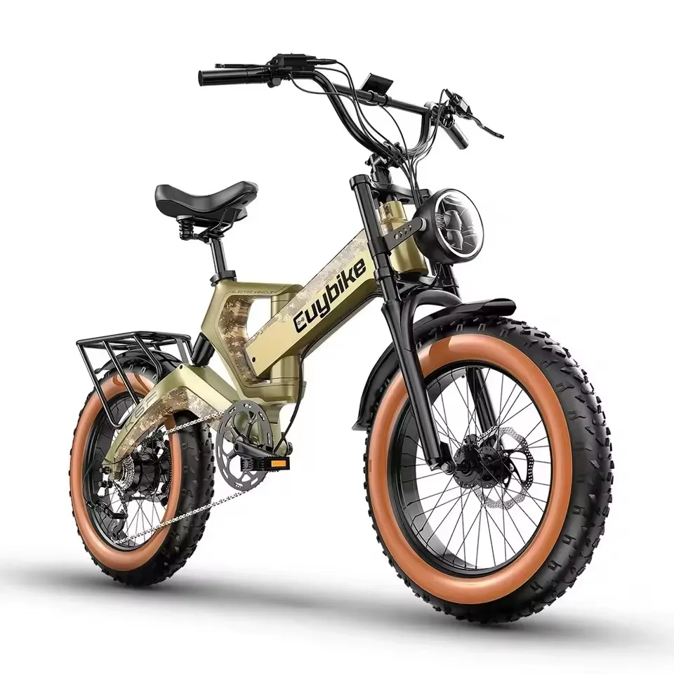 Electric Bicycle 1000W 48V 15AH 20Inch Fat Tire Electric Bike Folding Mountain Ebike Outdoor Adult Off-Road Bicycle