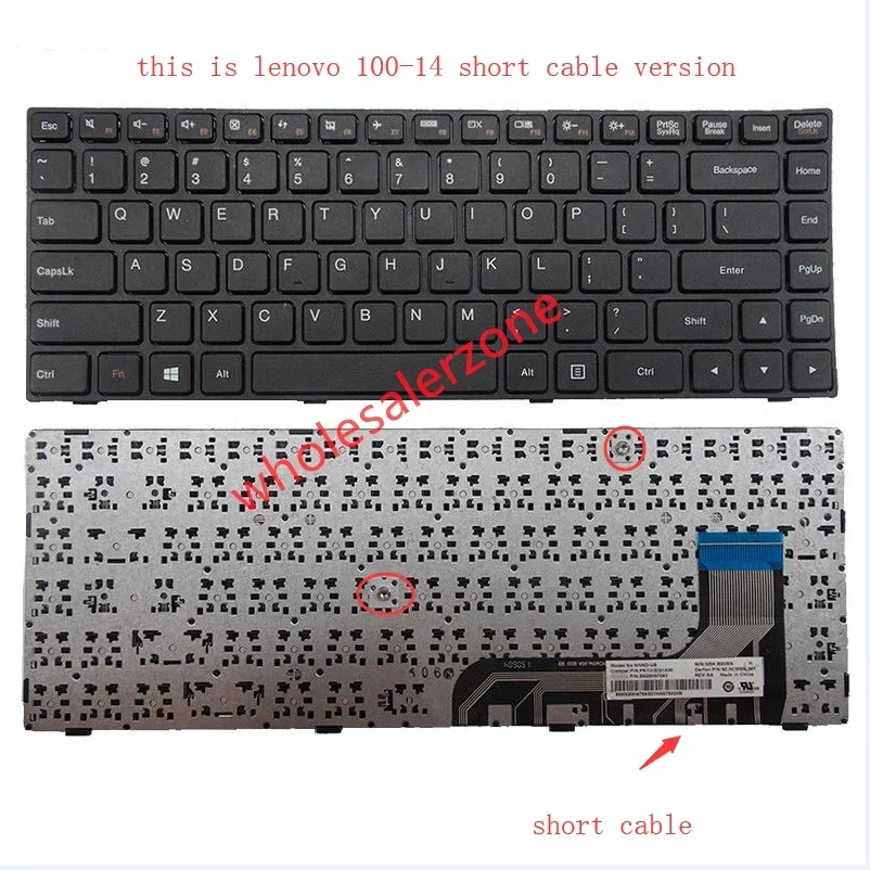 New for Lenovo tianyi 100-14 series 100-14IBY 100-14ISK laptop short cable version US Keyboard