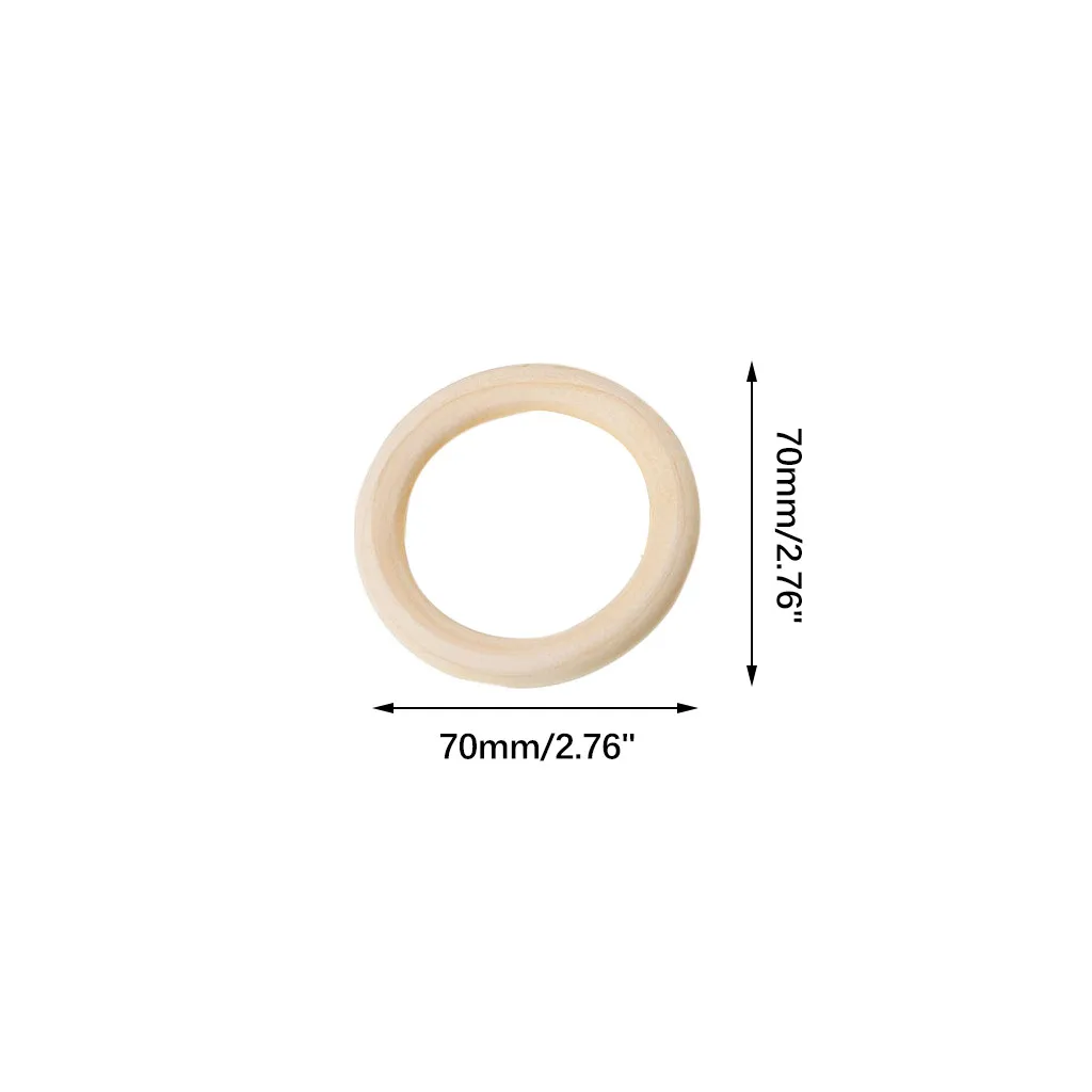 10pcs Unfinished Solid Wooden Rings 70mm Natural Wood Rings For Macrame Diy Crafts Ornaments Jewelry Making