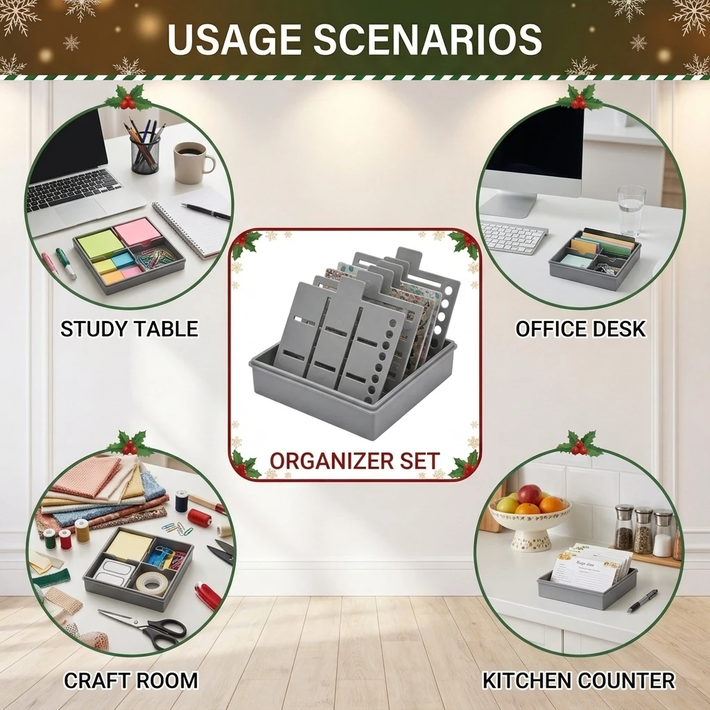 

Desktop Organizer for Sticky-Notes and Memos Eco-Friendly Plastic Compact Design for Office Home