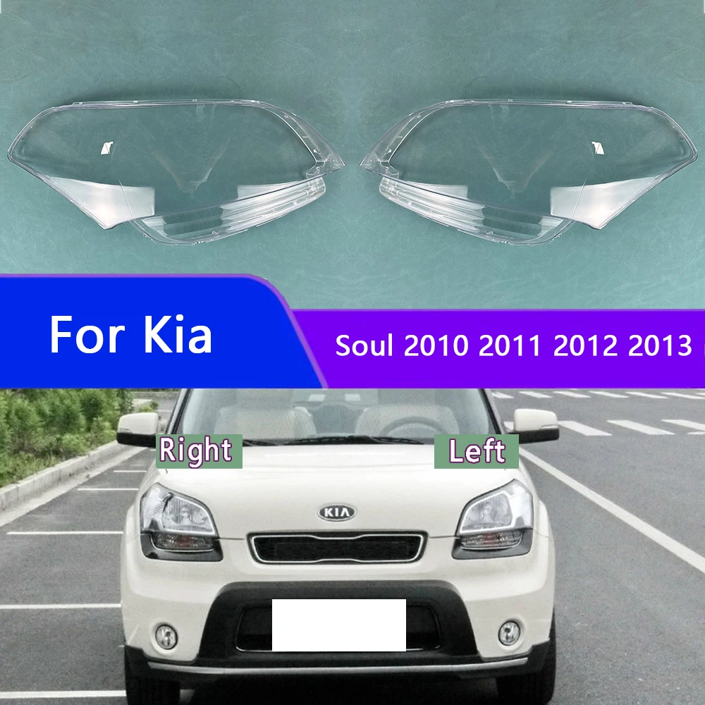 

For Kia Soul 2010 2011 2012 2013 Headlamp Cover Headlight Transparent Lens Lamp Shell Plexiglass Replace Original Lampshade