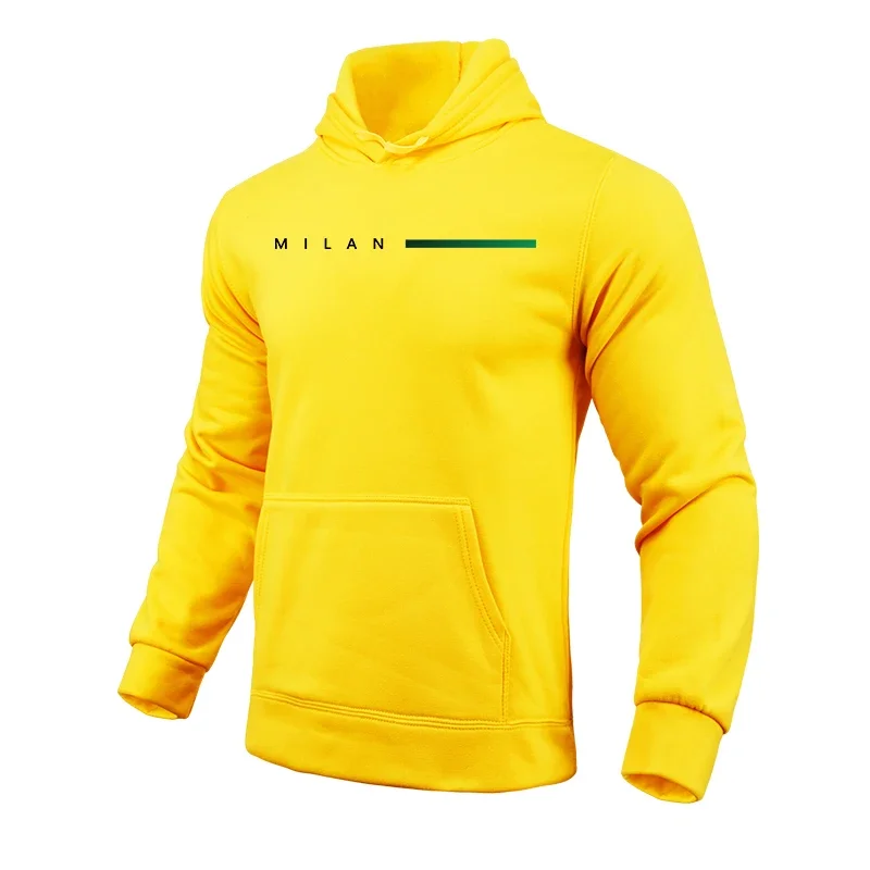 2025 رائجة البيع الرجال ميلان أغطية رأس مطبوعة كل موسم اليومية عادية الرياضة قمصان سويت شيرت بقلنسوة الذكور المنزل في الهواء الطلق الراحة قمة الموضة