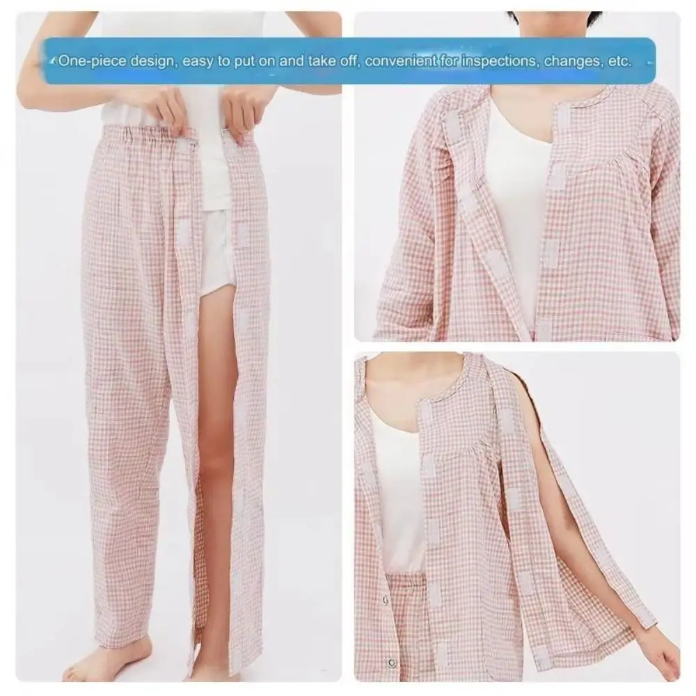 Convenient Bedridden Elderly Care Clothing Skin-Friendly Washable Tear Away Recovery T-Shirt Full Tear Away Easy To Wear