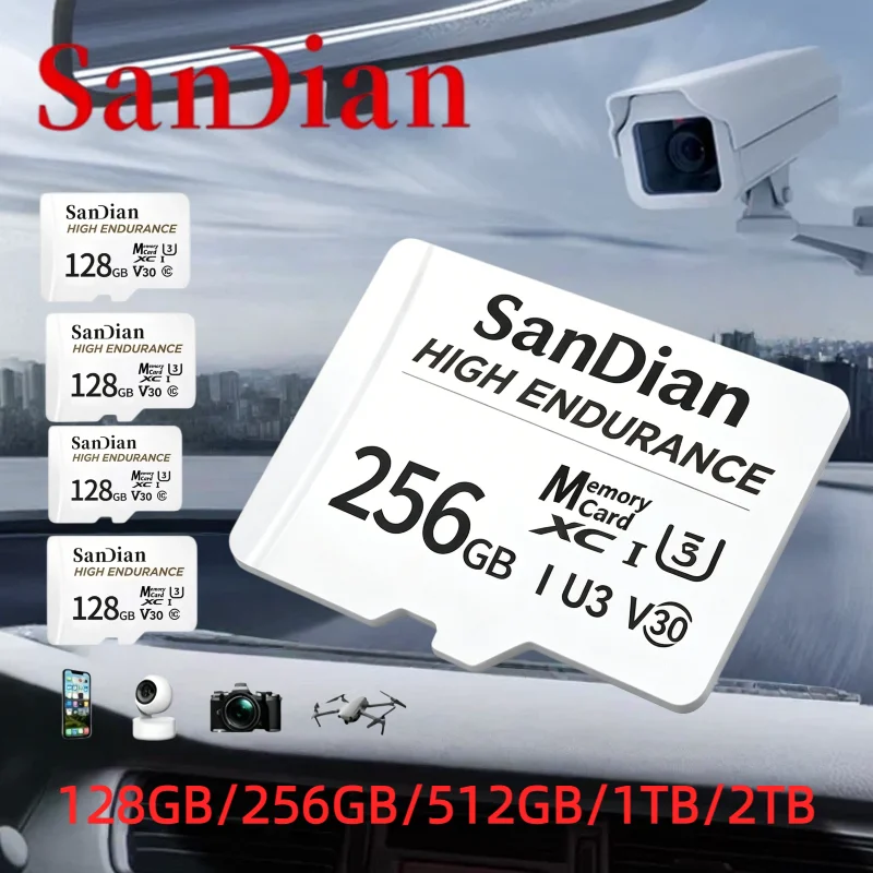 2026 Original Memory card High Endurance micro Tf SD Card V30 U3 C10 Professional Memory card for dash cam or home monitoring