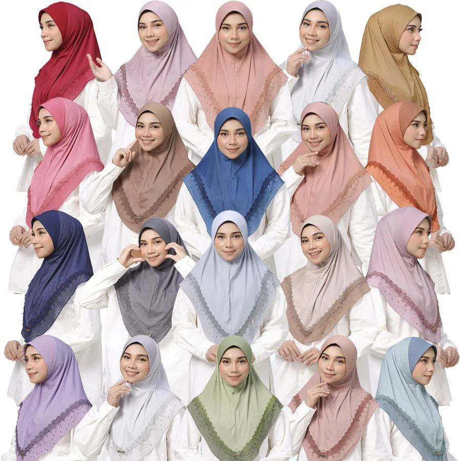 

Мусульманский мгновенный хиджаб, женский цельный хиджаб с вышивкой, Амира, химиотерапия, исламский шарф, чехол, тюрбан, повязка на голову, шаль, платок, накидка, никаб