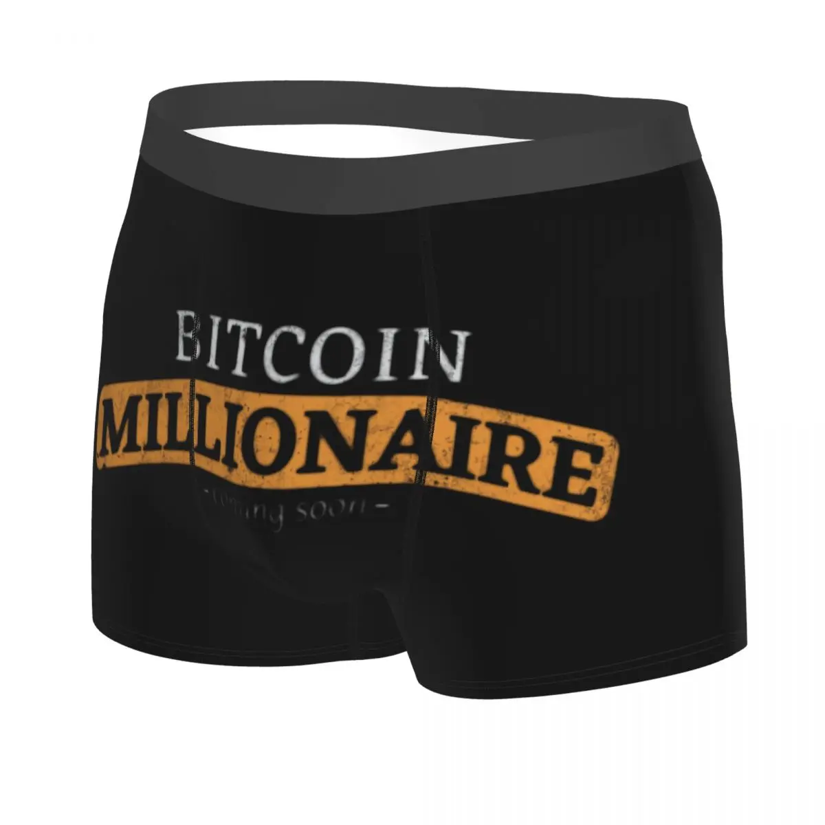 Custom Bitcoin Millionaire Coming Soon Boxer Shorts For 3D Print BTC Blockchain Coins Underwear Panties Breathable Underpants