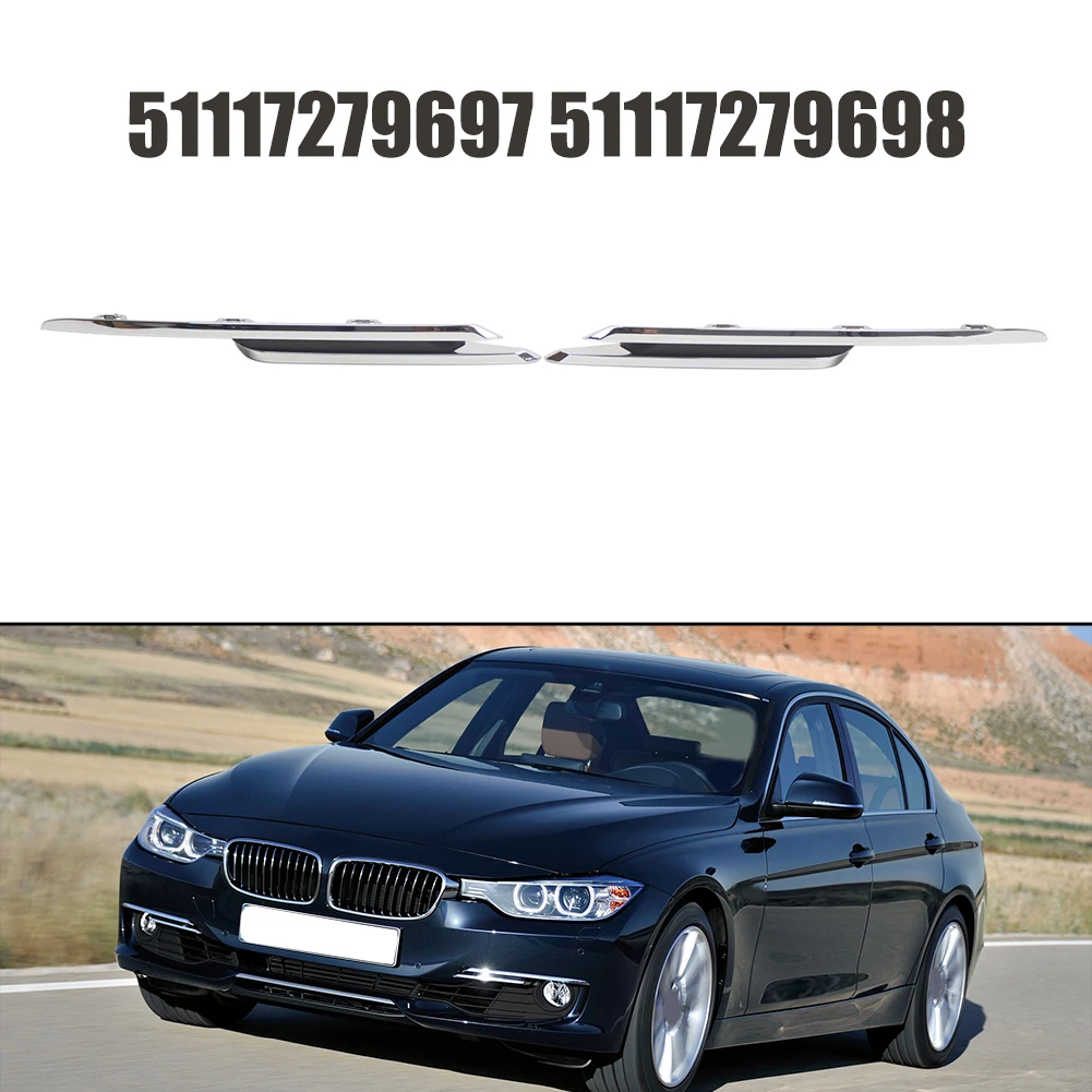 

For BMW 3 Series F30 F31 Front Bumper Chrome Foglight Grille Trim Pair Set for Luxury Line Model Years 2012 to 2015