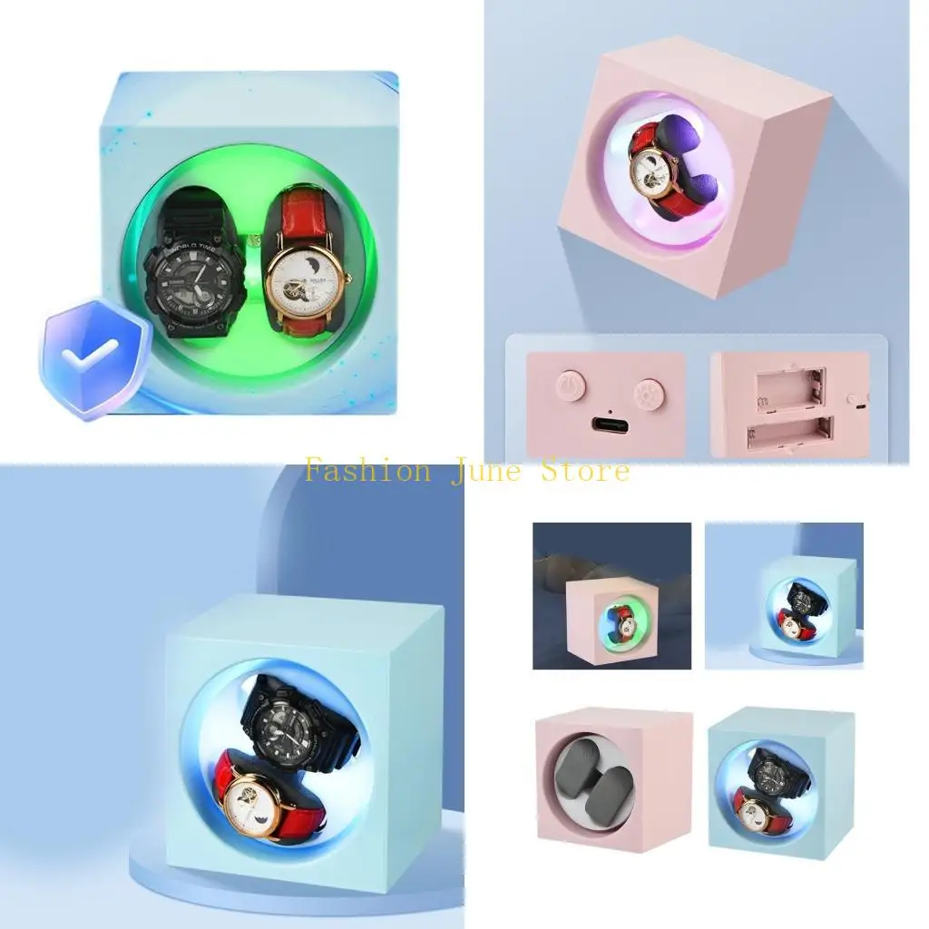 N5KA Automatic Watch Winder with 2 Running Motor Watch Winding Display Box Decorations