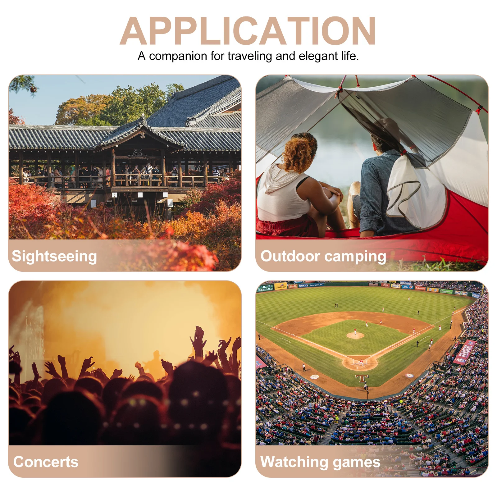 

3x25 Night Vision Portable Telescope Stylish Plated Metal Design Brighter Wider Field of View for Outdoor Activities