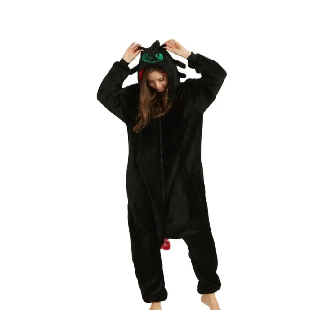 Trẻ Em Cách Rèn Luyện Rồng Không Răng Onesies Anime Trang Phục Hóa Trang Người Lớn Bộ Đồ Ngủ Một Mảnh Pyjamas Trùm Đầu Sleepwe