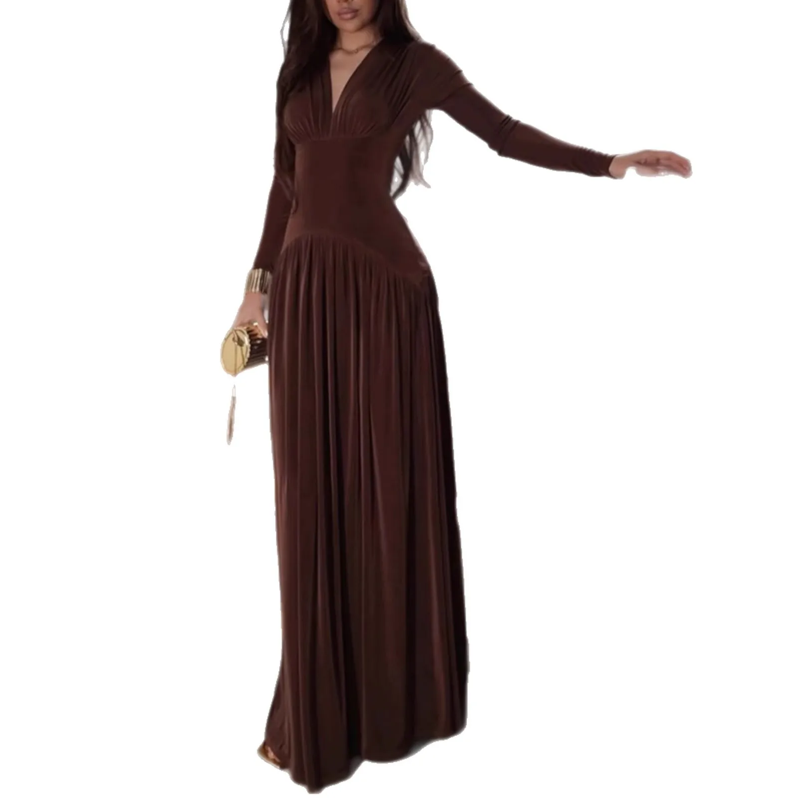 2025 Winter fluwelen damesjurk met lange mouwen, bodycon, midi, taille met riem, glanzende avondjurk, feestkleding