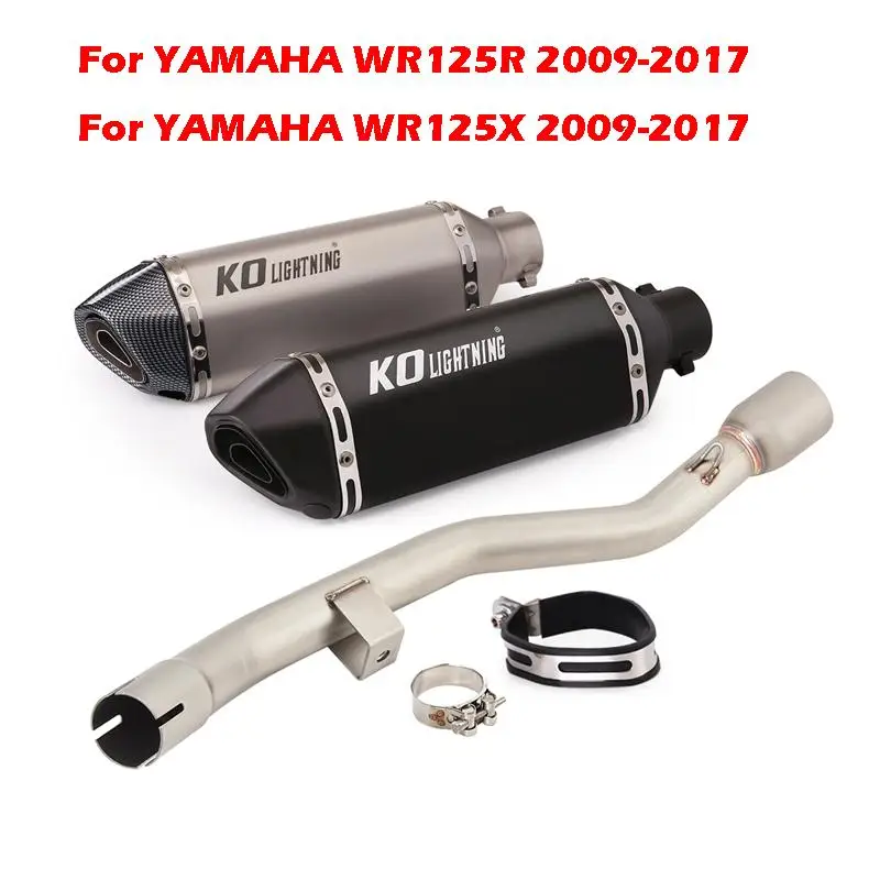 

For YAMAHA WR125R WR125X 2009-2017 Motorcycle Exhaust System Mid Connect Pipe Stainless Steel 370mm Muffler Escape DB Killer