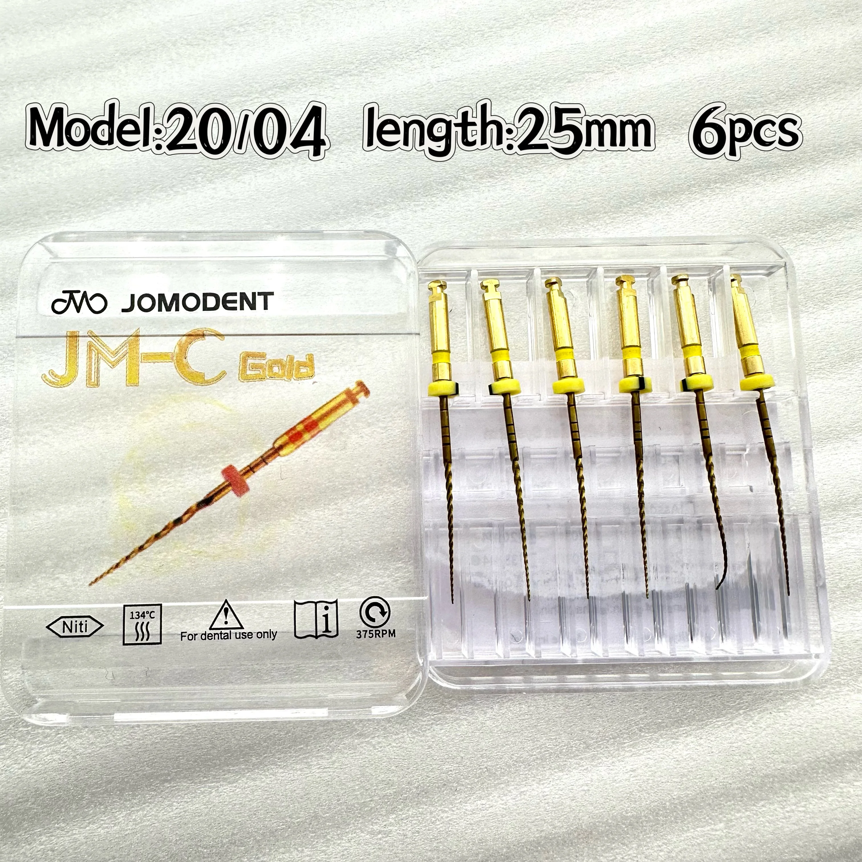 JOMO JM-C Dental Heat Activation Rotary Root Canal Endodontic Files 6Pcs/Box Flexible Dentist Materials Nickel-Titanium File