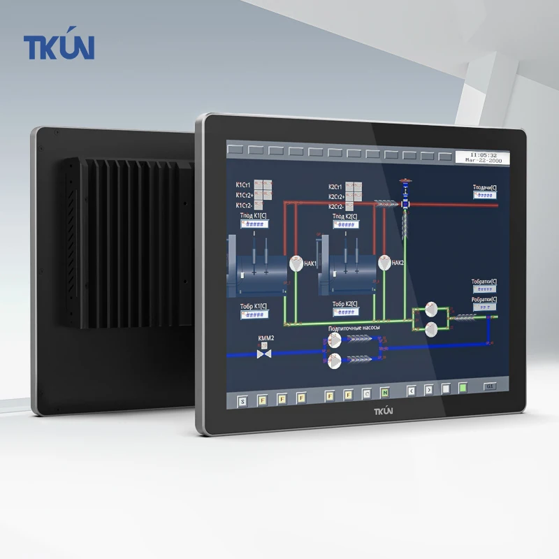 CPU 15 inci J6412/i3/i5/i7 komputer sentuh kapasitif Industri PC lengkap 1000nit