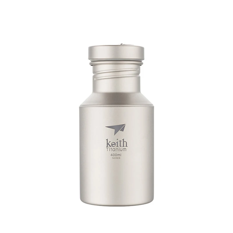 

Бутылка для воды Keith Titanium, 400 мл, спортивная фляга, шейкер для прямого питья, портативная, для активного отдыха, кемпинга, походов, велосипедная бутылка