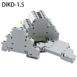 Din Rail Terminal Block 10Pcs DIKD-1.5 Three Layer 3 Level Sensor Actuator Triple Wire Connector DIKD1.5 Wire Conductor