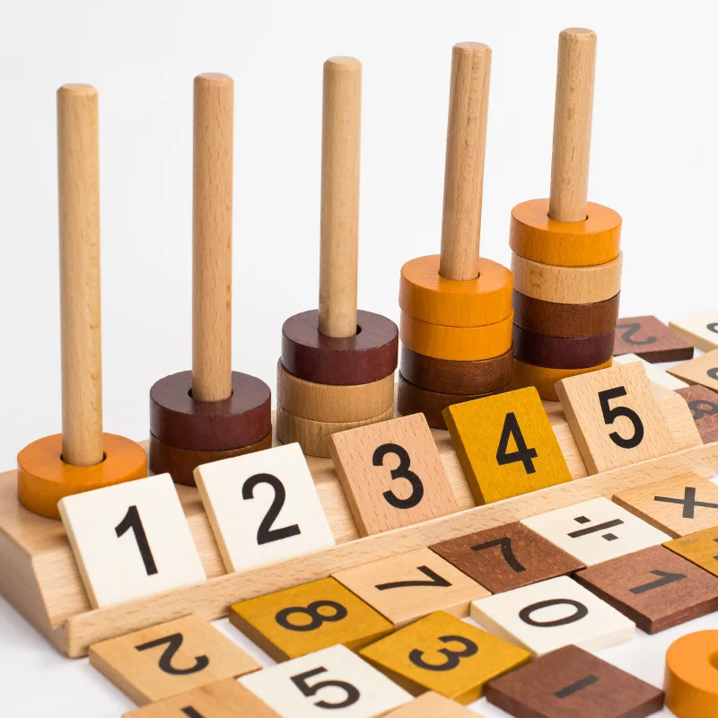 NIEUWE Montessori Houten Wiskunde Rekenkundige Speelgoed Kinderen Voorschoolse Leren Onderwijs Spel 1-3-6 Jaar Oude Cadeaus voor Kinderen