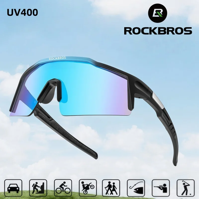 ROCKBROS riding glasses UV400, integrated lenses, sporty, trendy, windproof, dazzling color options
