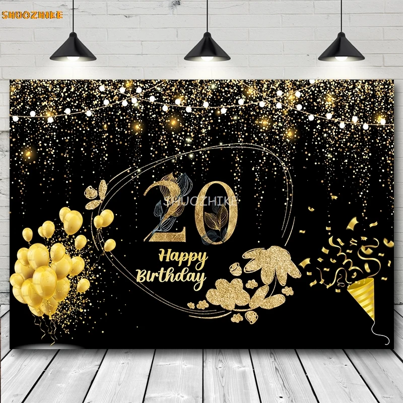 Globo dorado brillante para adultos, decoración para fiesta de feliz cumpleaños, pancarta, telón de fondo personalizado para sesión fotográfica, utilería de fotografía
