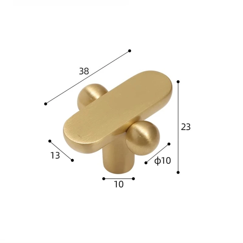 

Solid Brass Single Hole Gold Door Knob Furniture Cabinet Drawer Handle Modern Home Decor Hardware