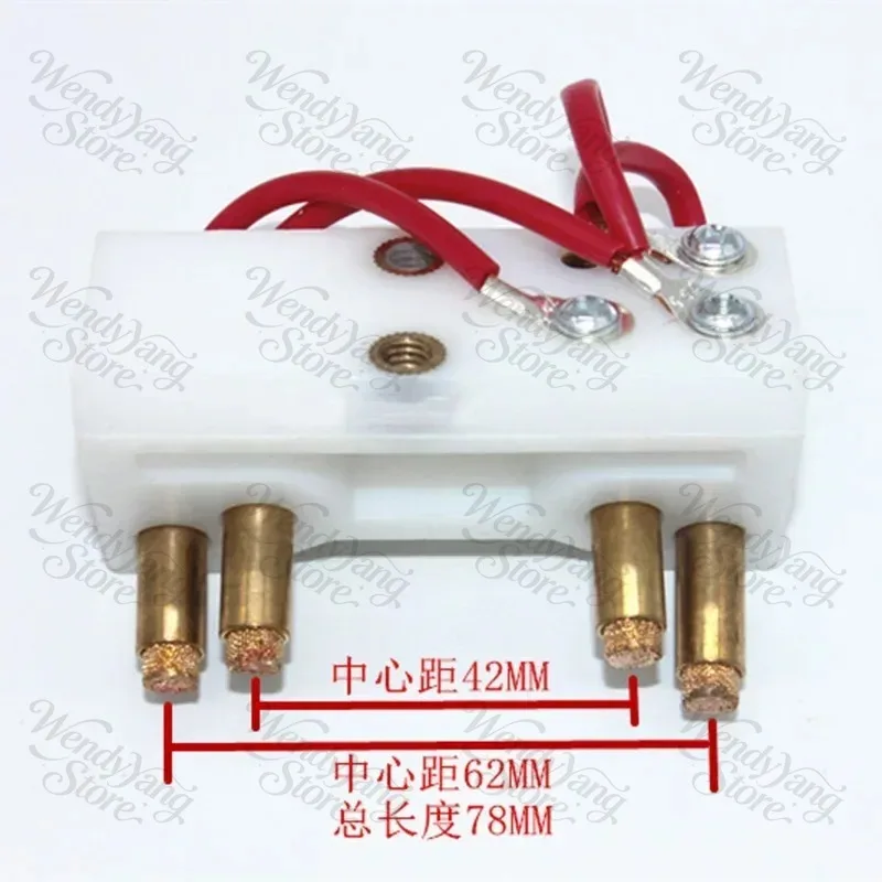 New1pc Four-Head Electric Carbon Brush X62W/X52K53K Milling Machine Double-Ring Copper Electromagnetic Clutch Carbon Brush 8/6mm