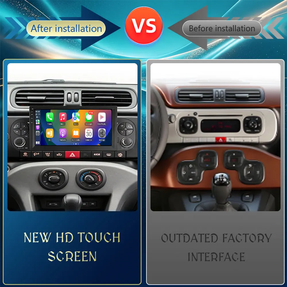 7 Inch Android 16 Car Radio Multimedia Player For Fiat Panda 2013-2020 Bluetooth WIFI GPS Navigation Wireless Carplay Autoradio