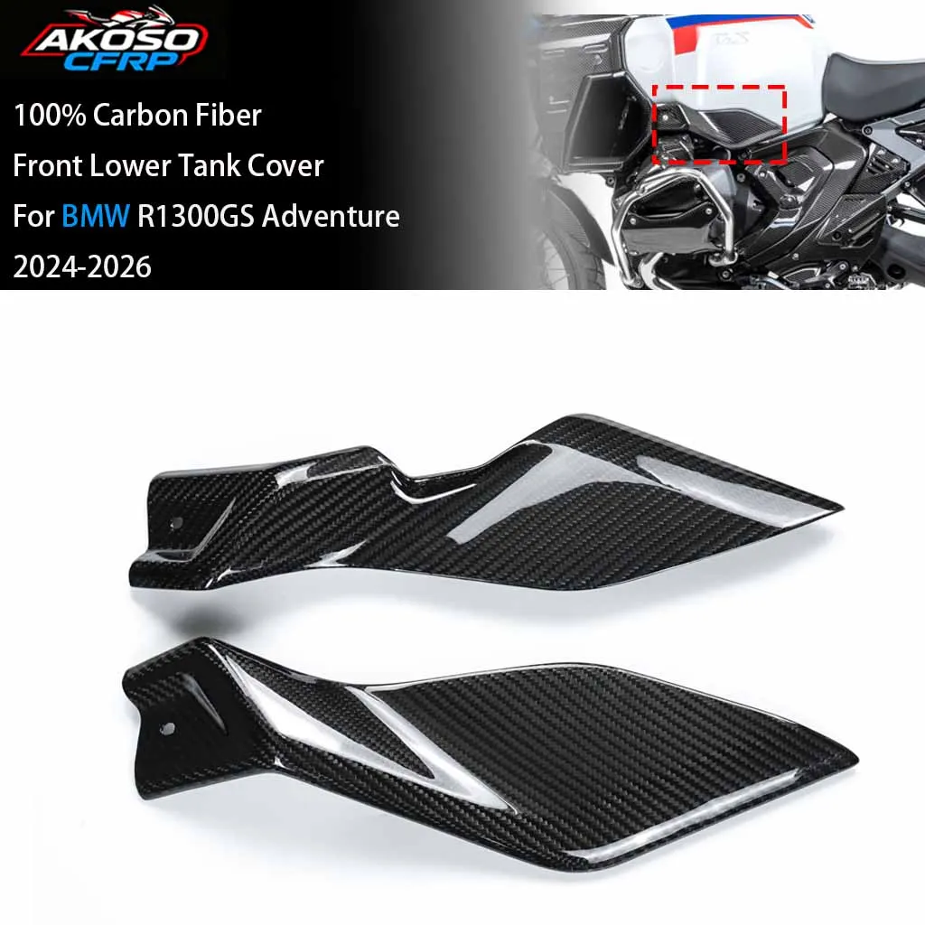 Für BMW R1300GS Adventure 2024-2026 Kohlefaser Vordere Untere Tankabdeckung Seitenverkleidungen Schutz Motorrad-Zubehör