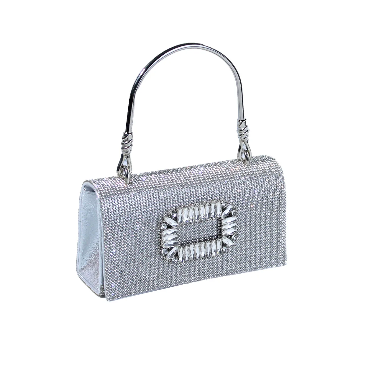 

Glittering Square Banquet Clutch - Light Luxury Rhinestone Purse for Celebrity Dress Events Affordable Glitter Quilted Crossbody